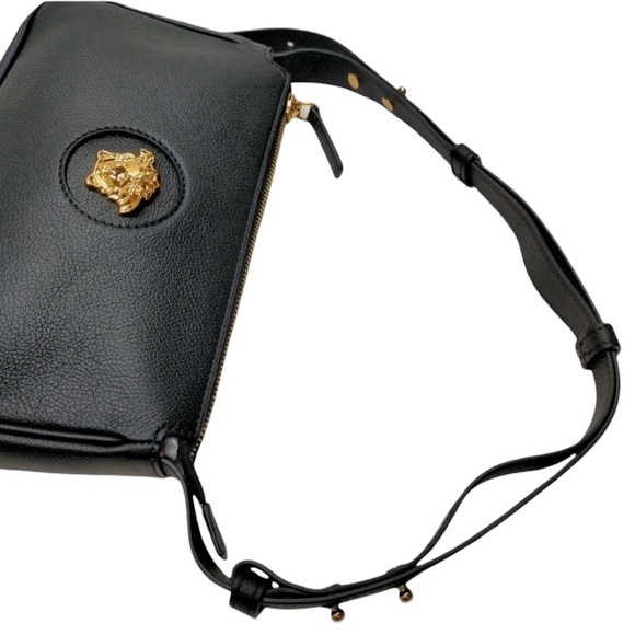 Versace Black Leather La Medusa Shoulder Bag - Picture 5 of 10